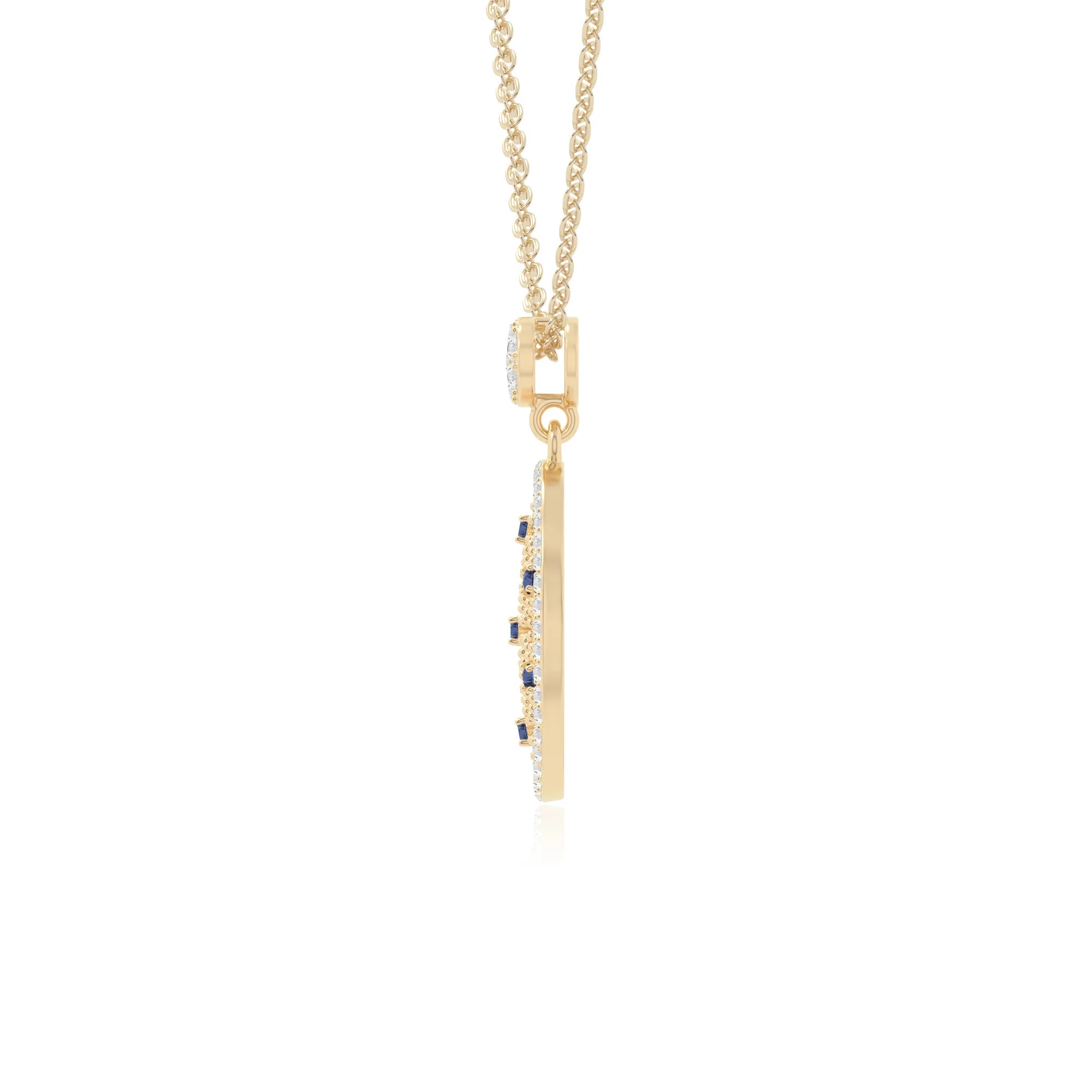 natural blue-sapphire infinity love knot necklaces in yellow gold vermeil 
