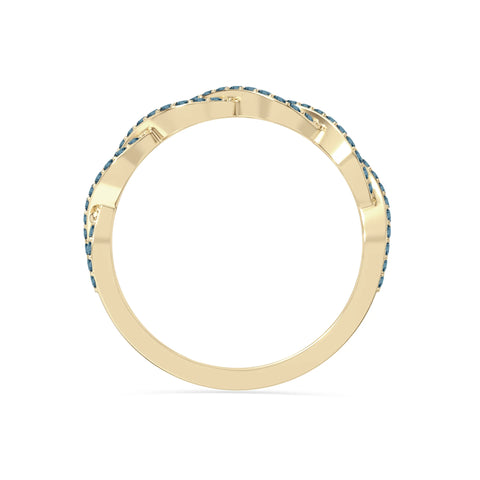 natural london blue topaz twisted wedding band rings in yellow gold vermeil