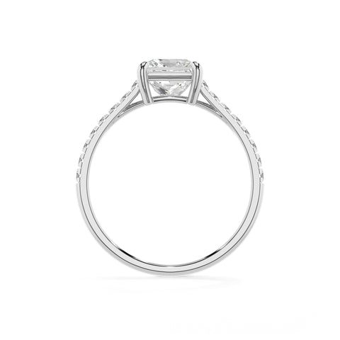 lab-grown moissanite princess half eterity solitaire engagement ring