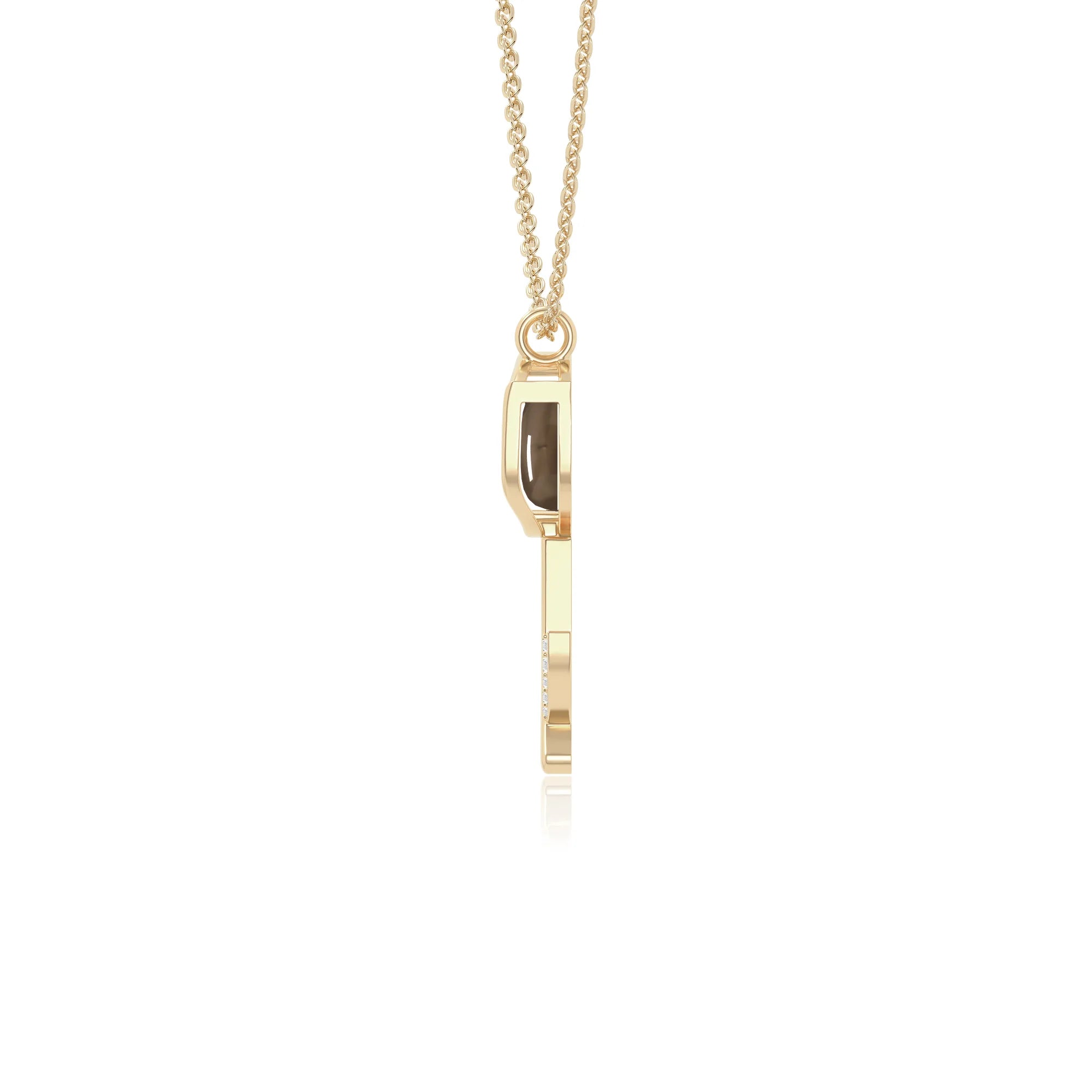 smoky quartz tulip necklaces in yellow gold vermeil 