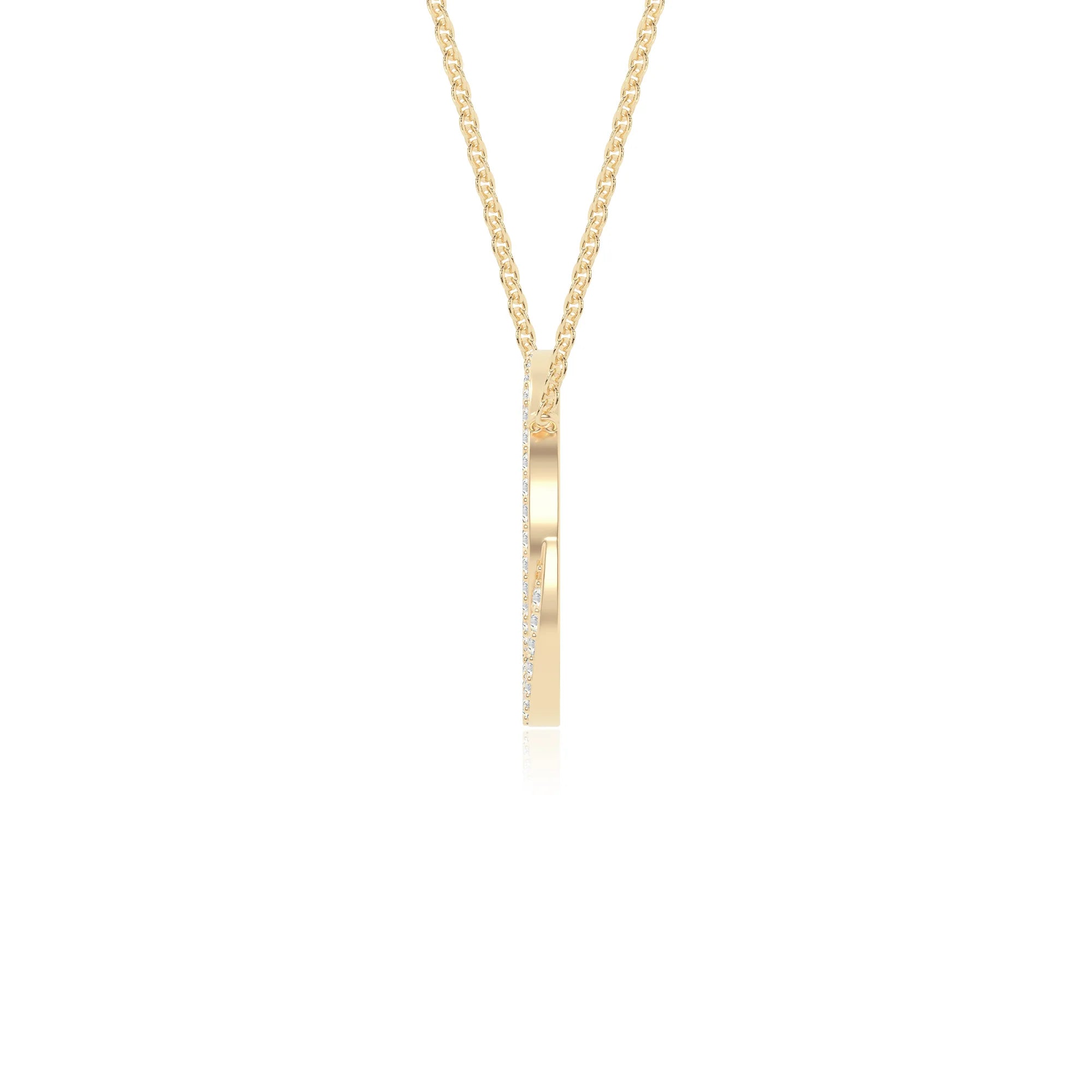 moissanite infinity love knot necklaces in yellow gold vermeil 