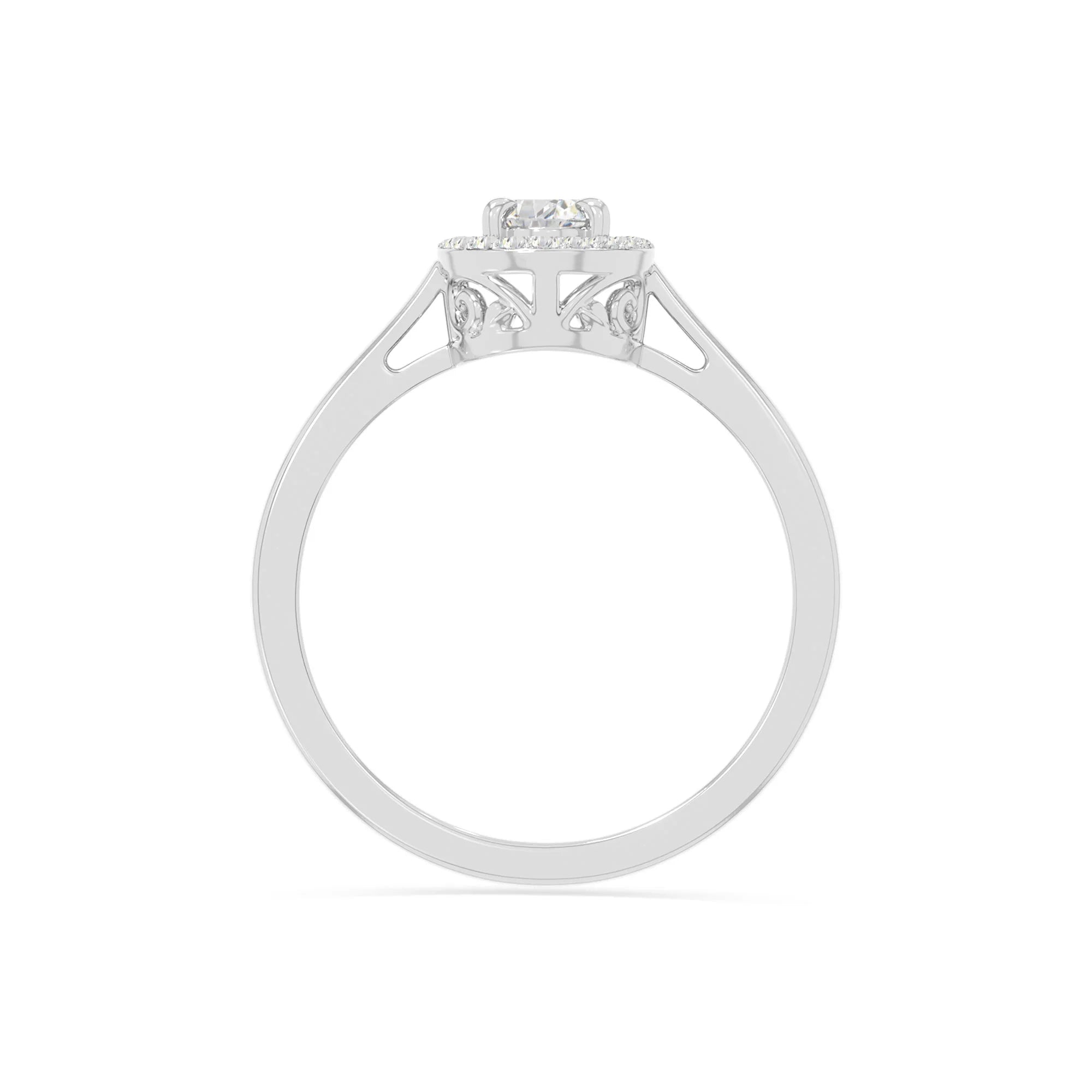 natural moissanite solitaire halo engagement rings in sterling silver 