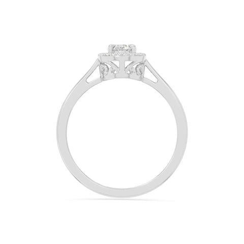 natural moissanite solitaire halo engagement rings in sterling silver 