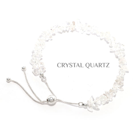 natural crystal-quartz rough shape bolo bracelet