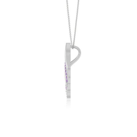 natural amethyst flame necklaces in sterling silver 