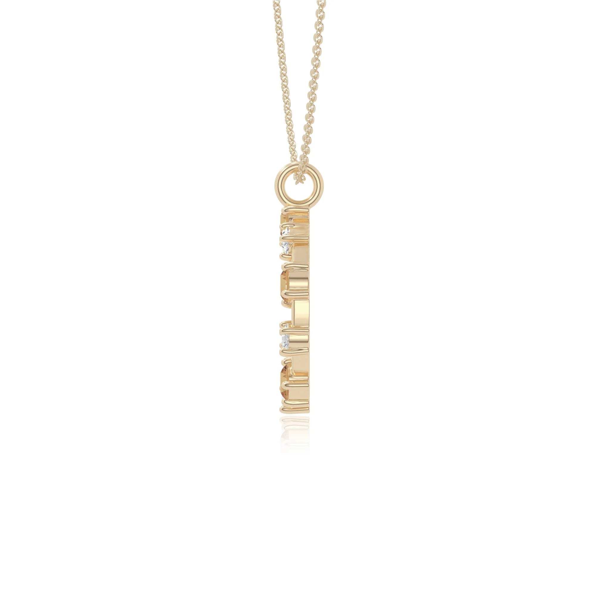 natural citrine infinity love knot necklaces in yellow gold vermeil 