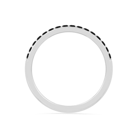 natural black onyx half eternity band rings in sterling silver 