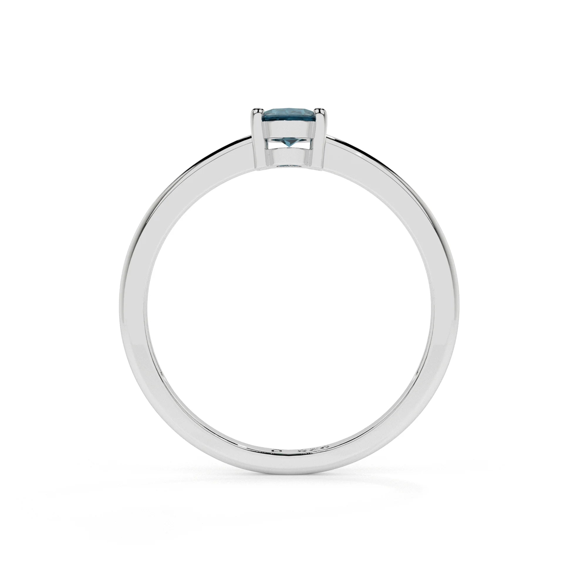 london blue topaz oval cut stackable prong-set ring