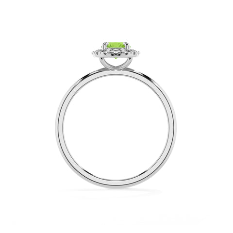 natural peridot oval halo solitaire engagement ring