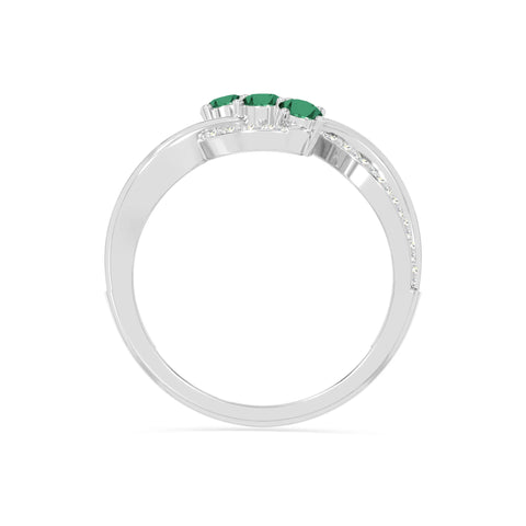 natural emerald infinity promise rings in sterling silver 