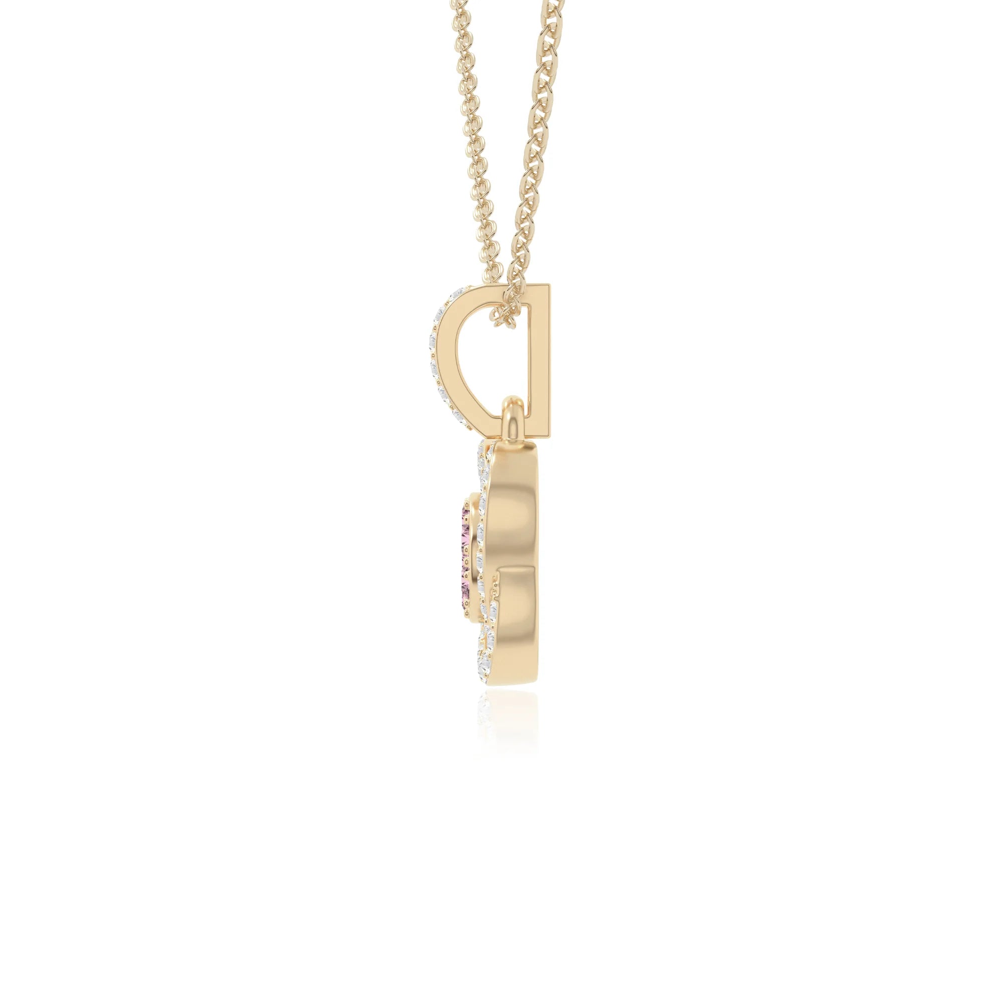 natural pink-tourmaline inner power necklaces in yellow gold vermeil 