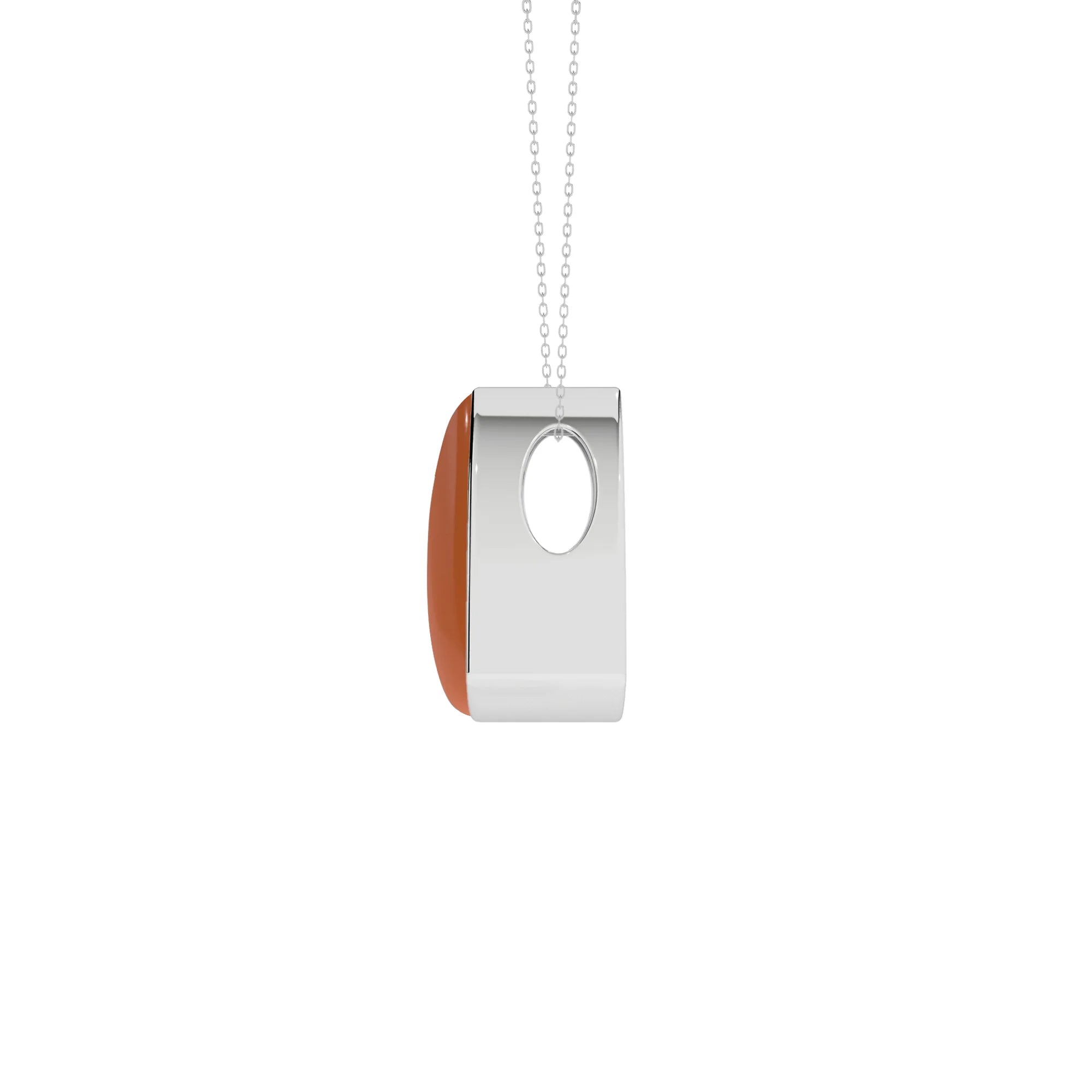 natural carnelian trillion shape pendant necklace