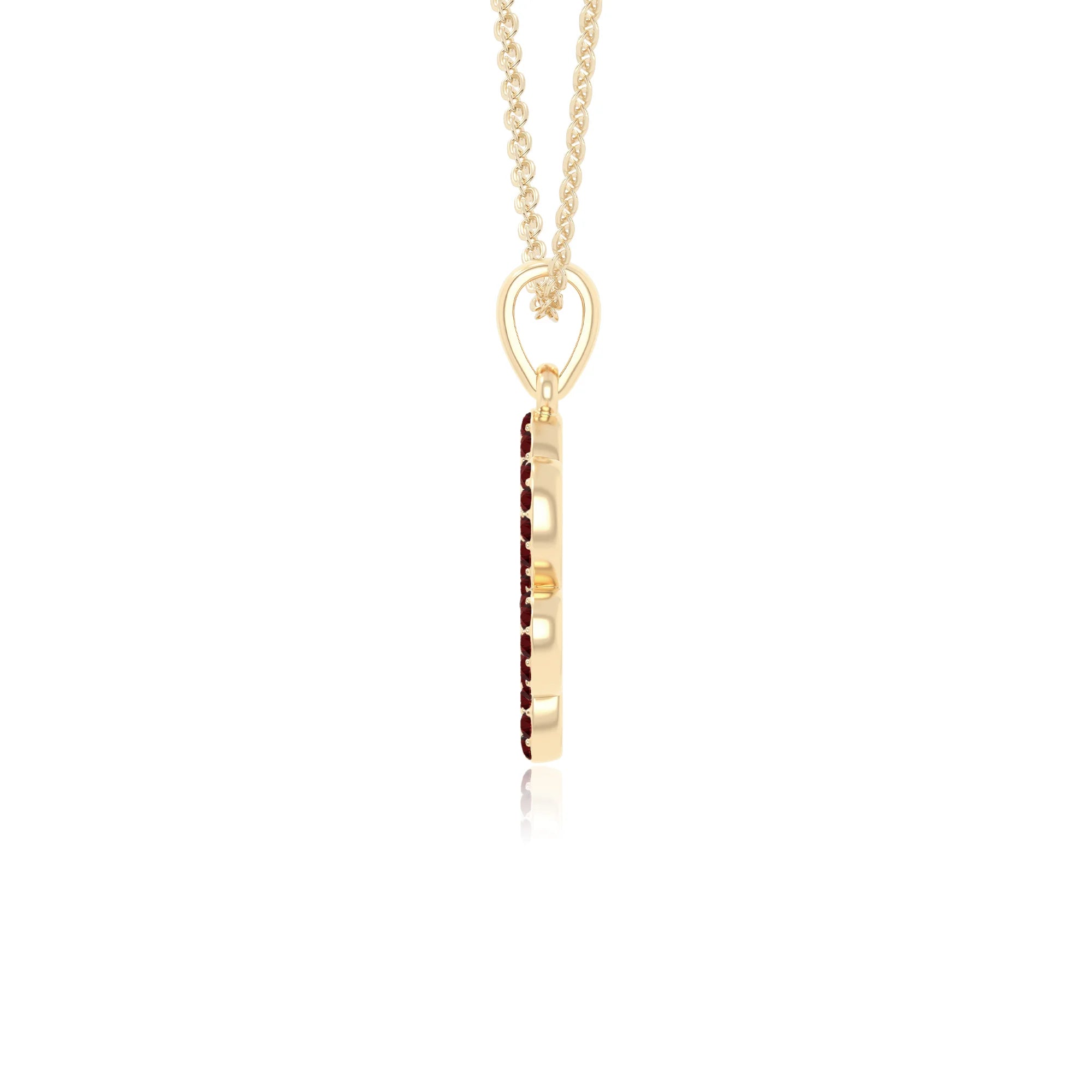 natural garnet dog paw knot necklaces in yellow gold vermeil 