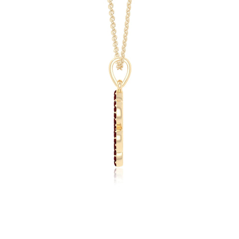natural garnet dog paw knot necklaces in yellow gold vermeil 