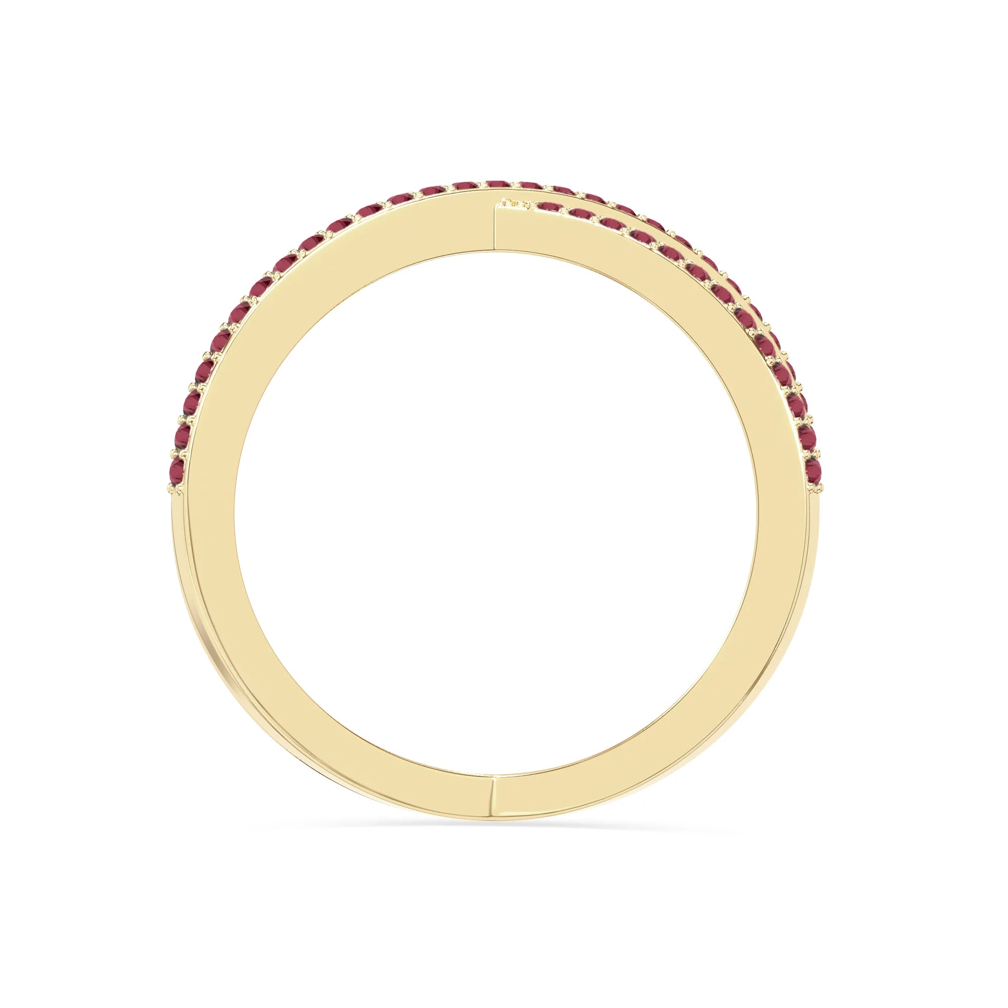 natural ruby criss cross band rings in yellow gold vermeil