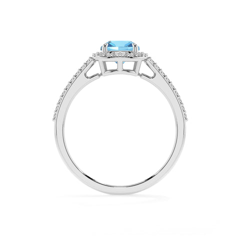 natural swiss blue topaz cushion half eterity halo solitaire engagement ring