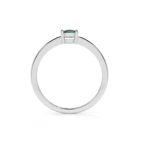 malachite oval cab stackable prong-set ring