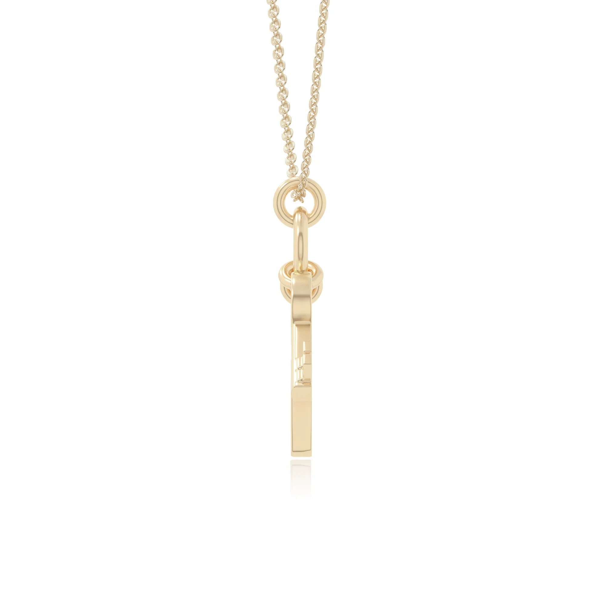 natural blue-sapphire lock & key necklaces in yellow gold vermeil 