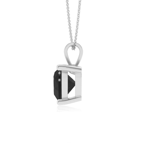 natural black-onyx heart shape solitaire v-bale pendant necklace