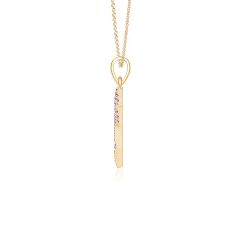 natural pink-tourmaline infinity love knot necklaces in yellow gold vermeil 