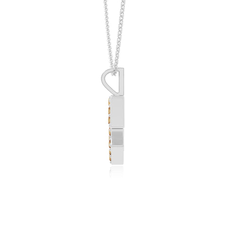 natural citrine sagittarius zodiac necklaces in sterling silver 