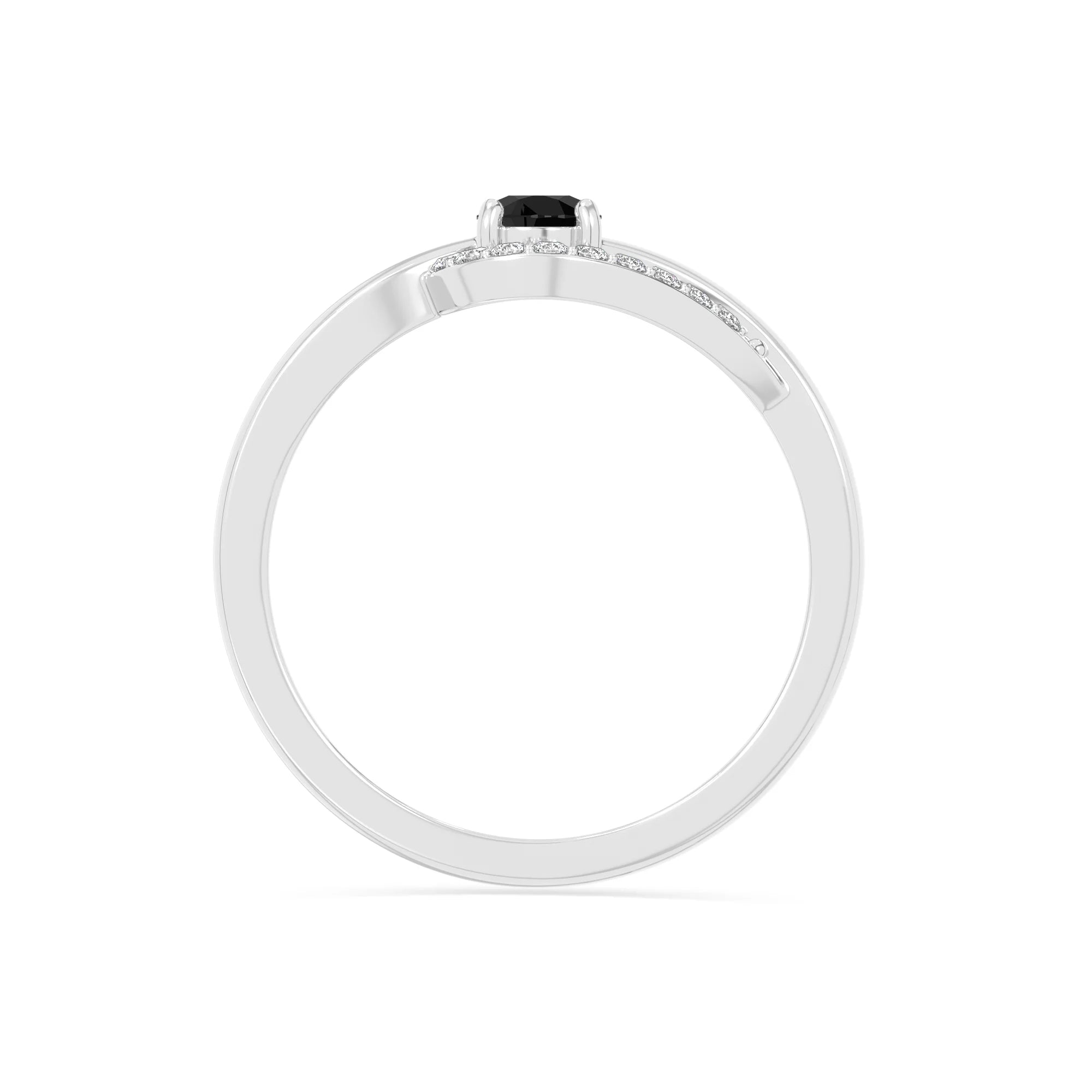 natural black onyx infinity solitaire rings in sterling silver 