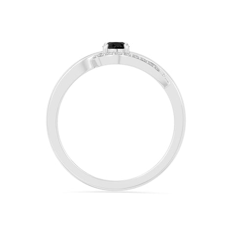 natural black onyx infinity solitaire rings in sterling silver 