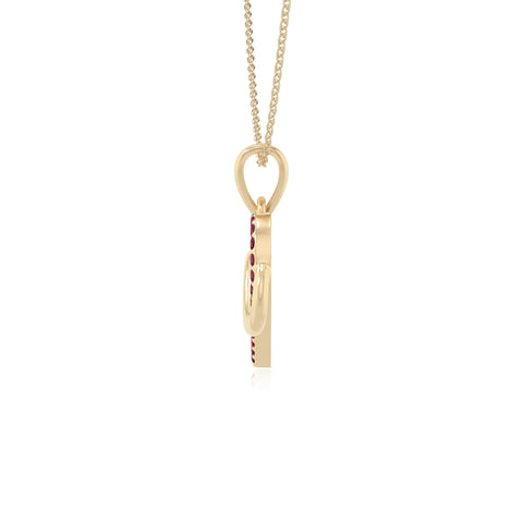 natural ruby infinity heart necklaces in yellow gold vermeil 
