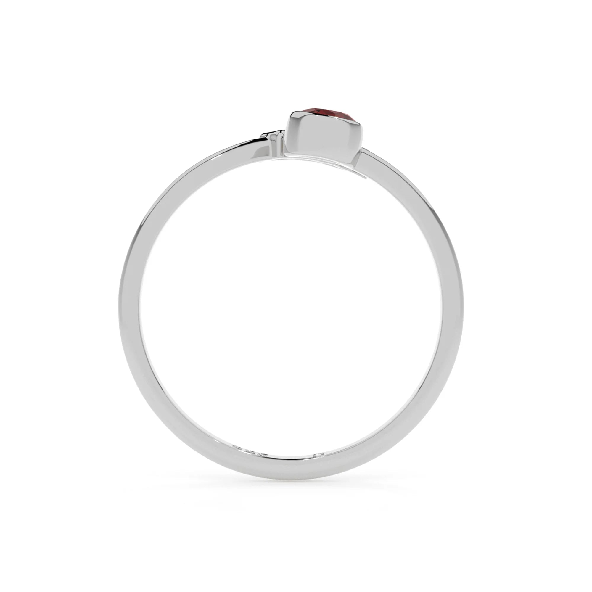 aquarius zodiac ring with natural red garnet