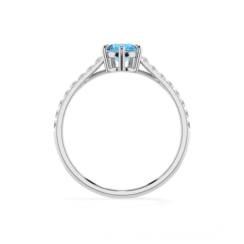 natural swiss blue topaz pear half eterity solitaire engagement ring