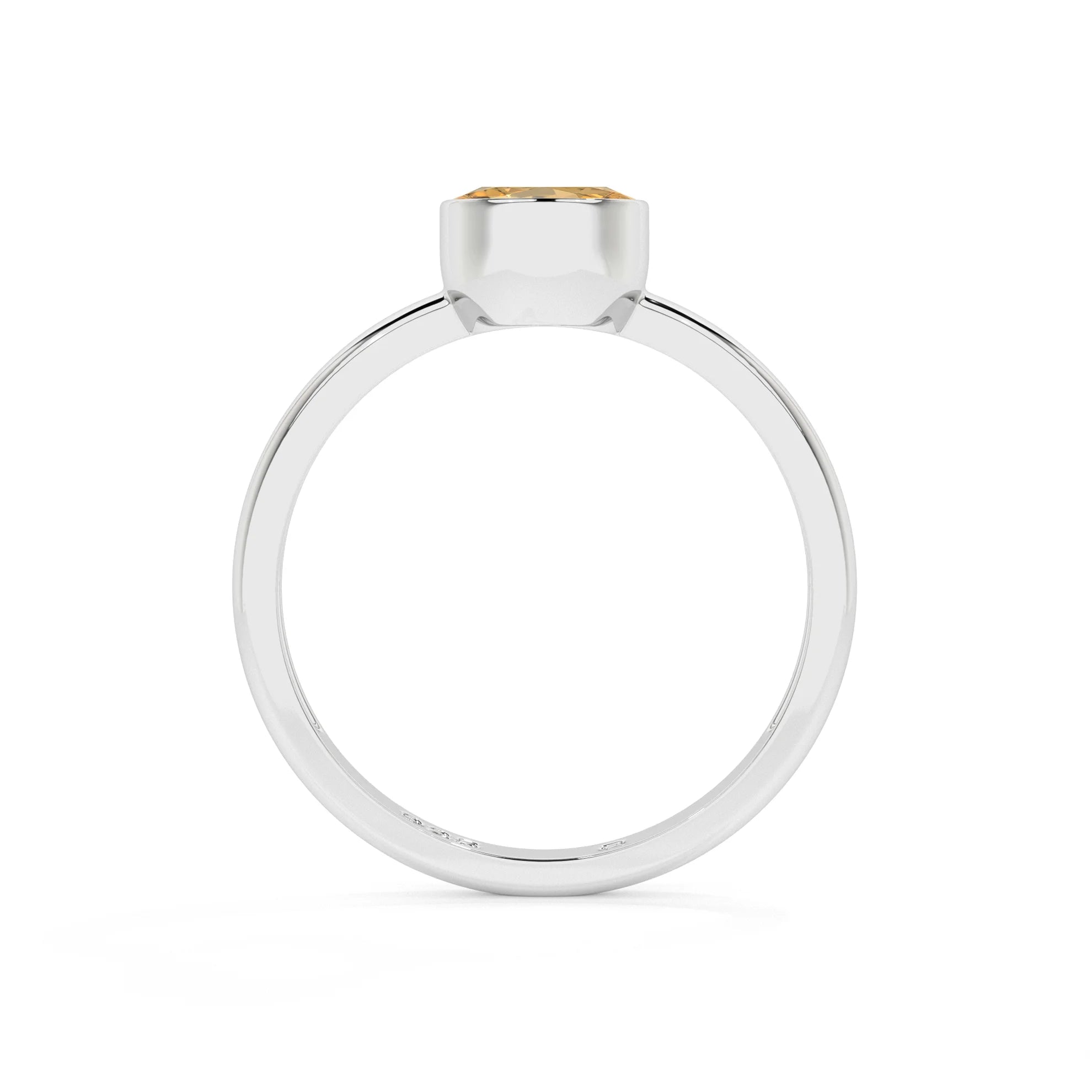 citrine oval cut stackable bezel-set ring