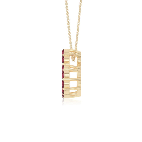 natural ruby heart necklaces in yellow gold vermeil 