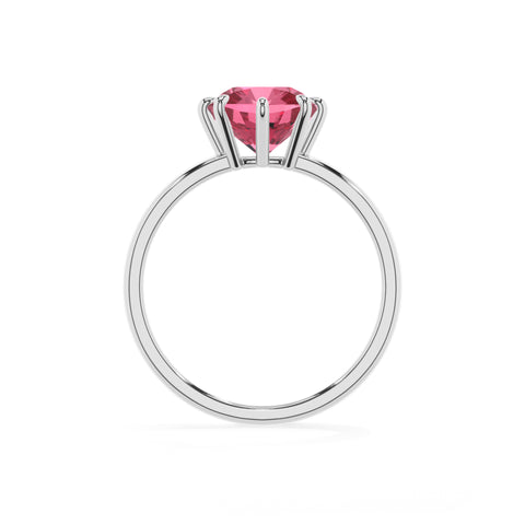 lab-grown pink-tourmaline cushion solitaire engagement ring