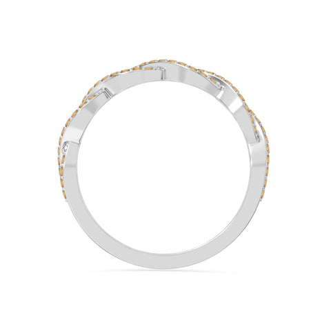 natural citrine twisted wedding band rings in sterling silver 