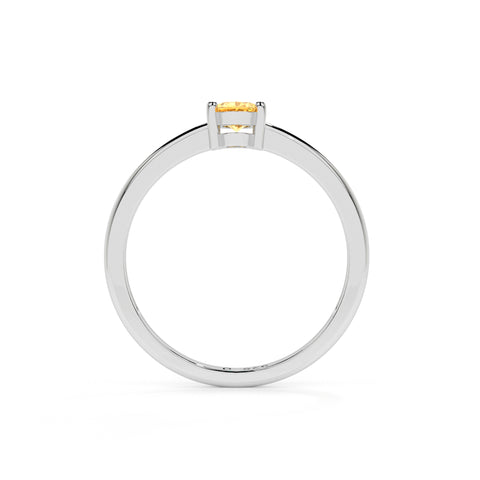 citrine oval cut stackable prong-set ring