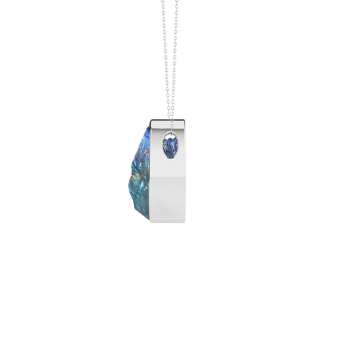 natural blue-moonstone oval shape pendant necklace
