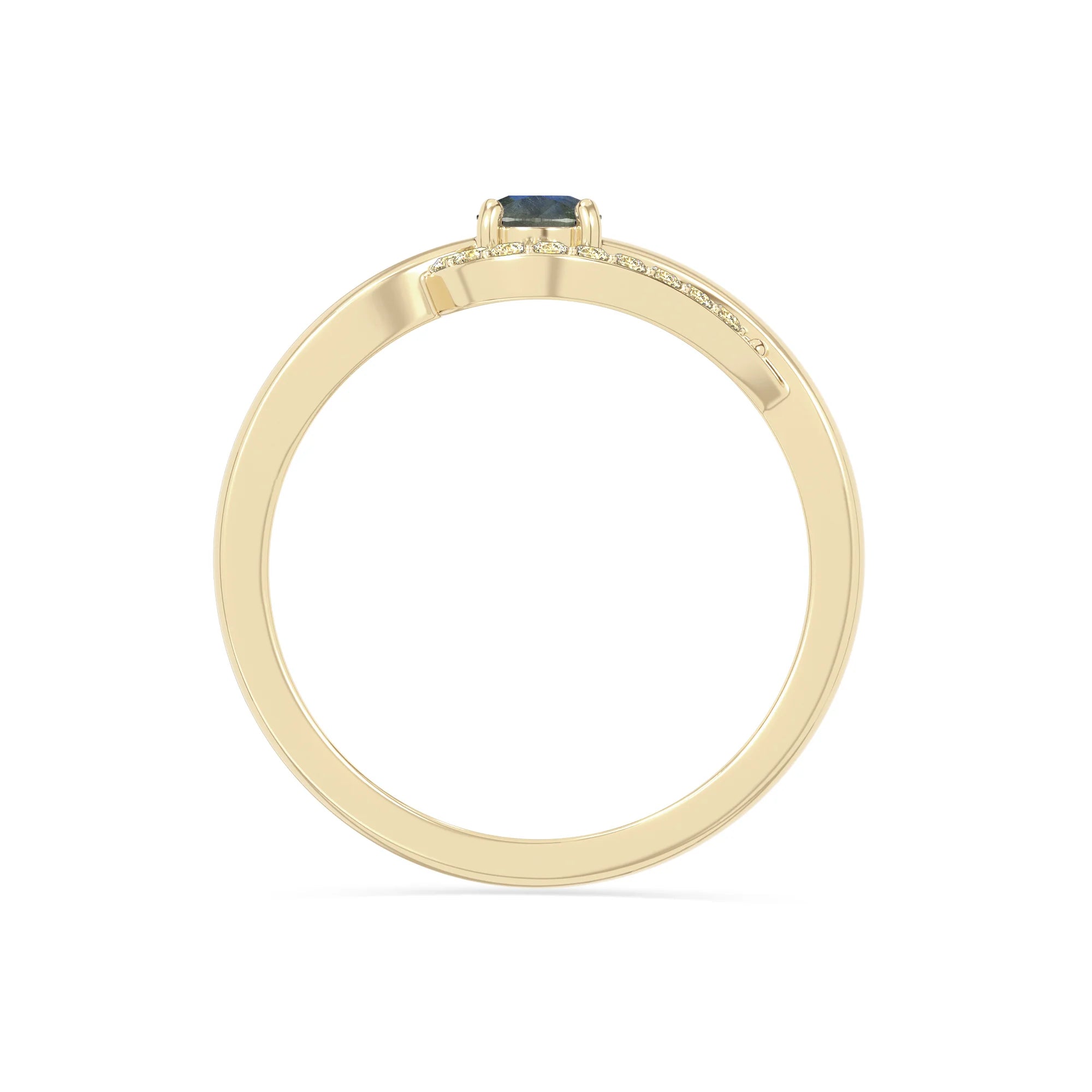 natural labradorite infinity solitaire rings in yellow gold vermeil