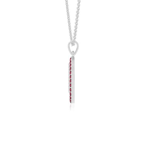 natural ruby teardrop necklaces in sterling silver 