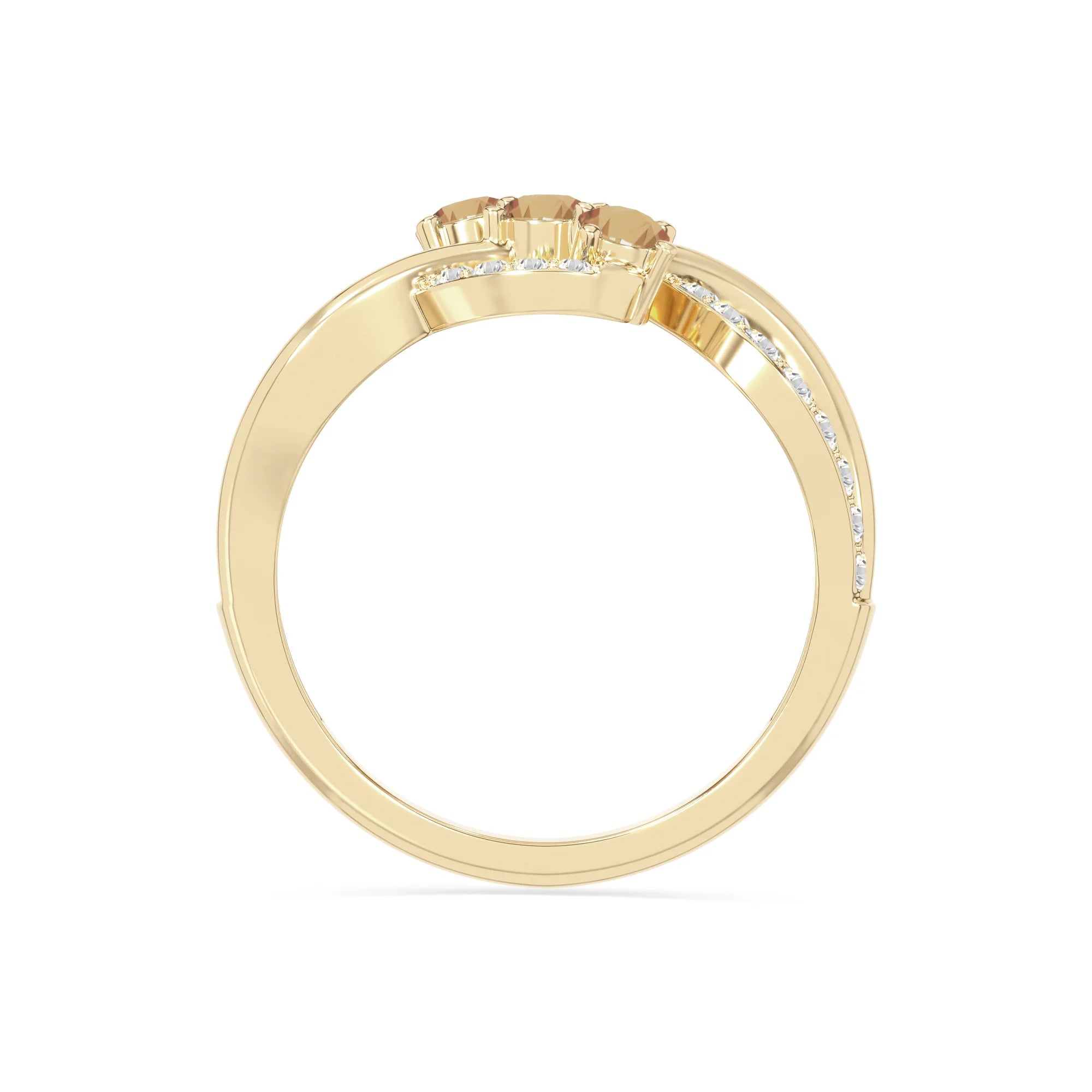 natural citrine infinity promise rings in yellow gold vermeil