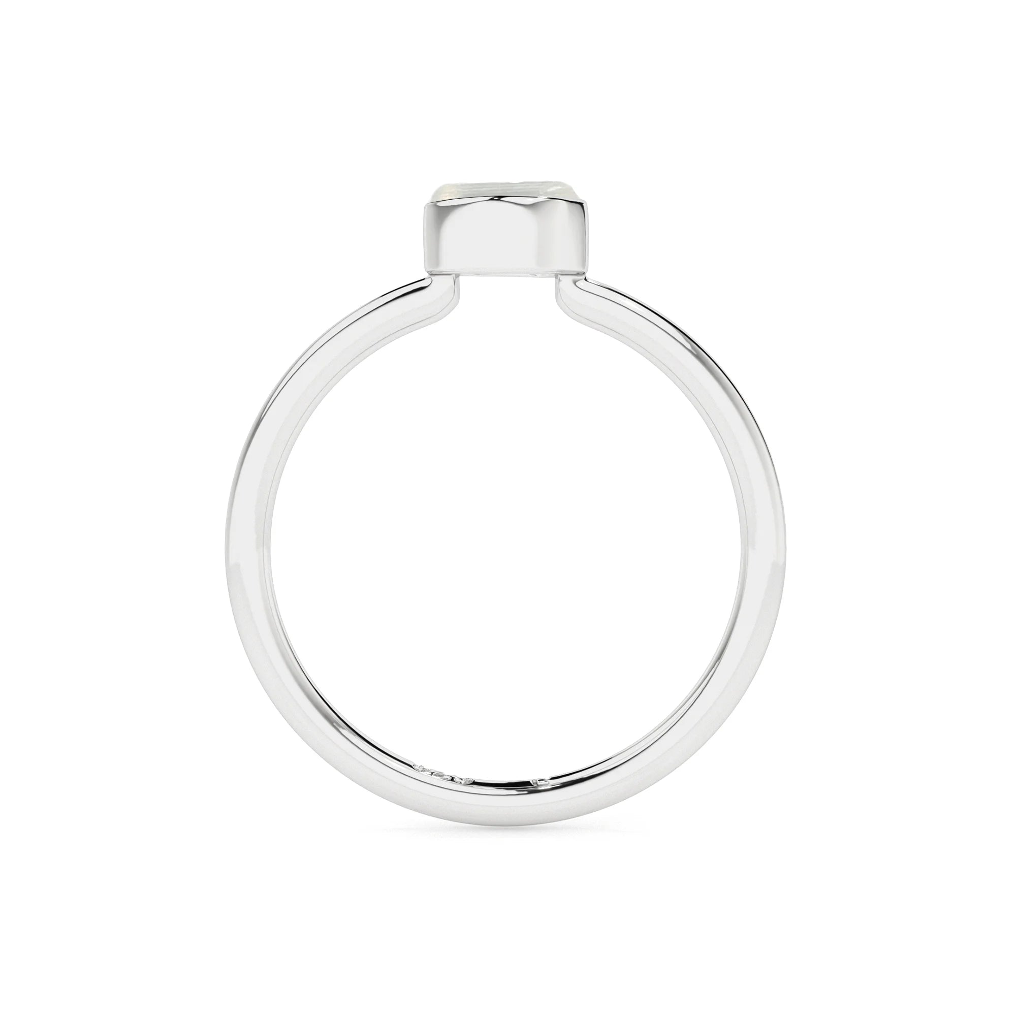 selenite rough shape stackable bezel-set ring