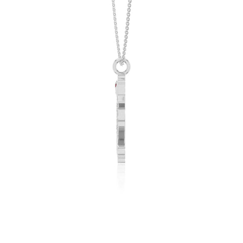 natural ruby sea horse necklaces in sterling silver 