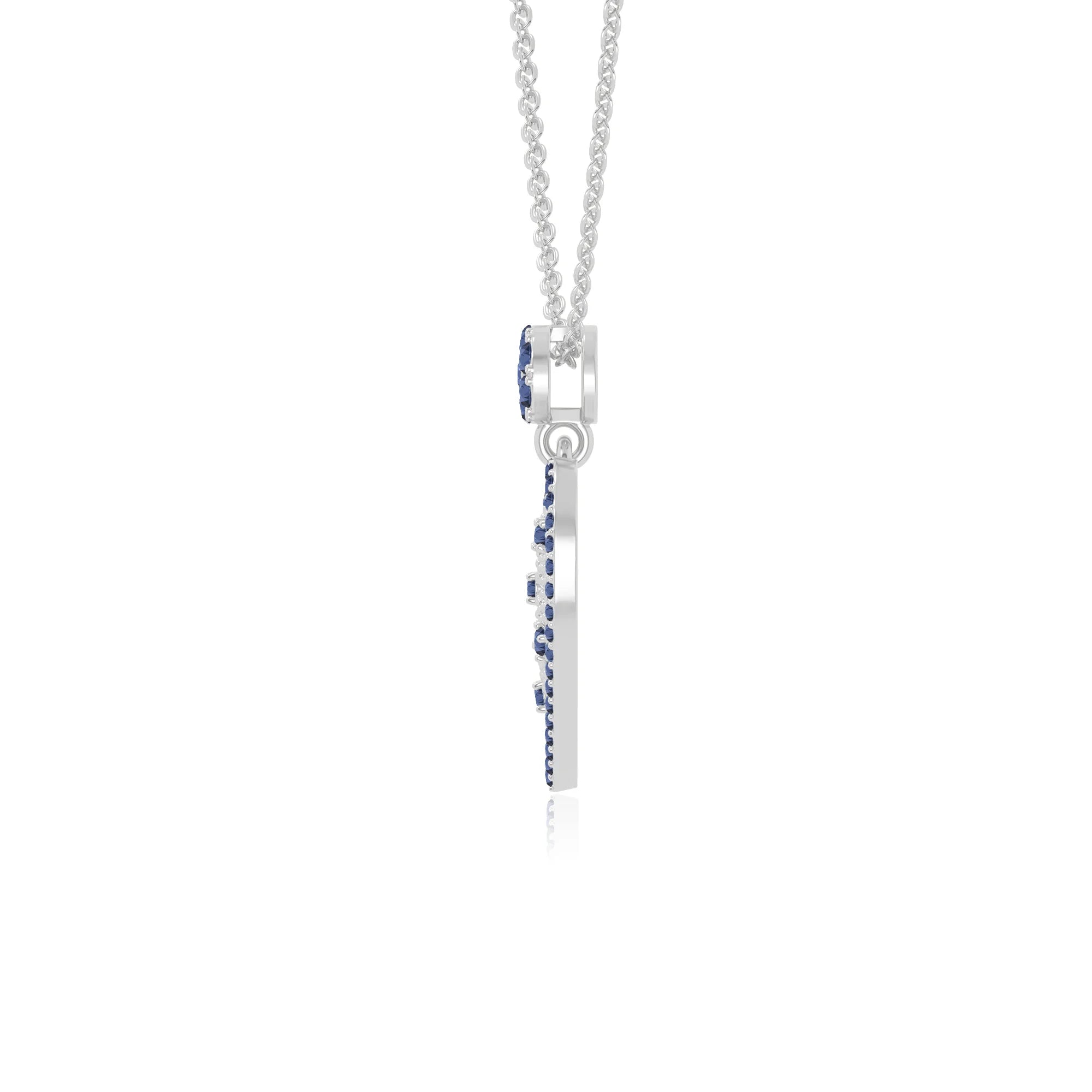 natural blue-sapphire infinity love knot necklaces in sterling silver 