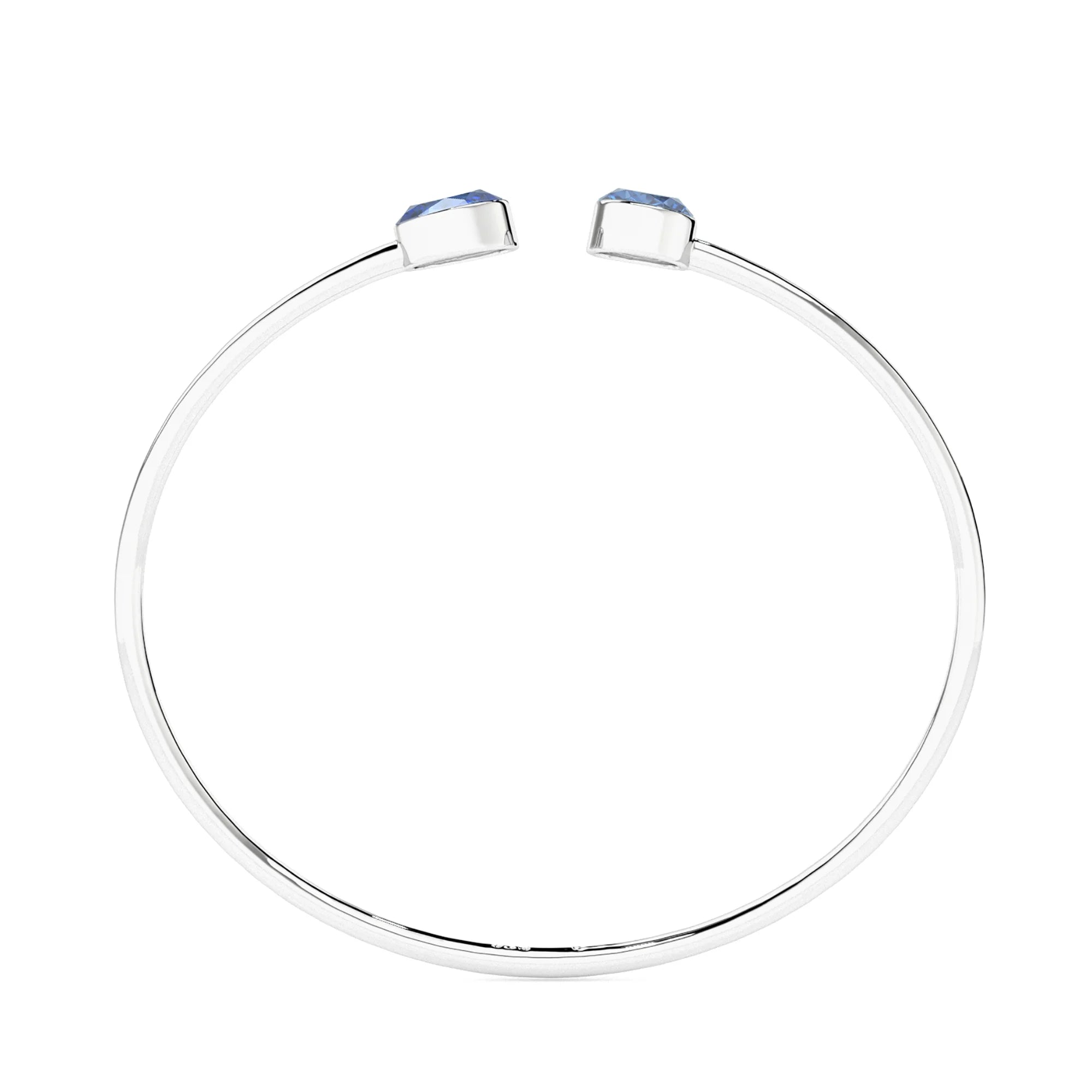 natural kyanite round-oval shape 2-stone twister bracelet