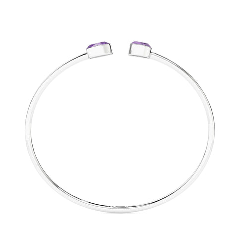 natural amethyst round-oval shape 2-stone twister bracelet