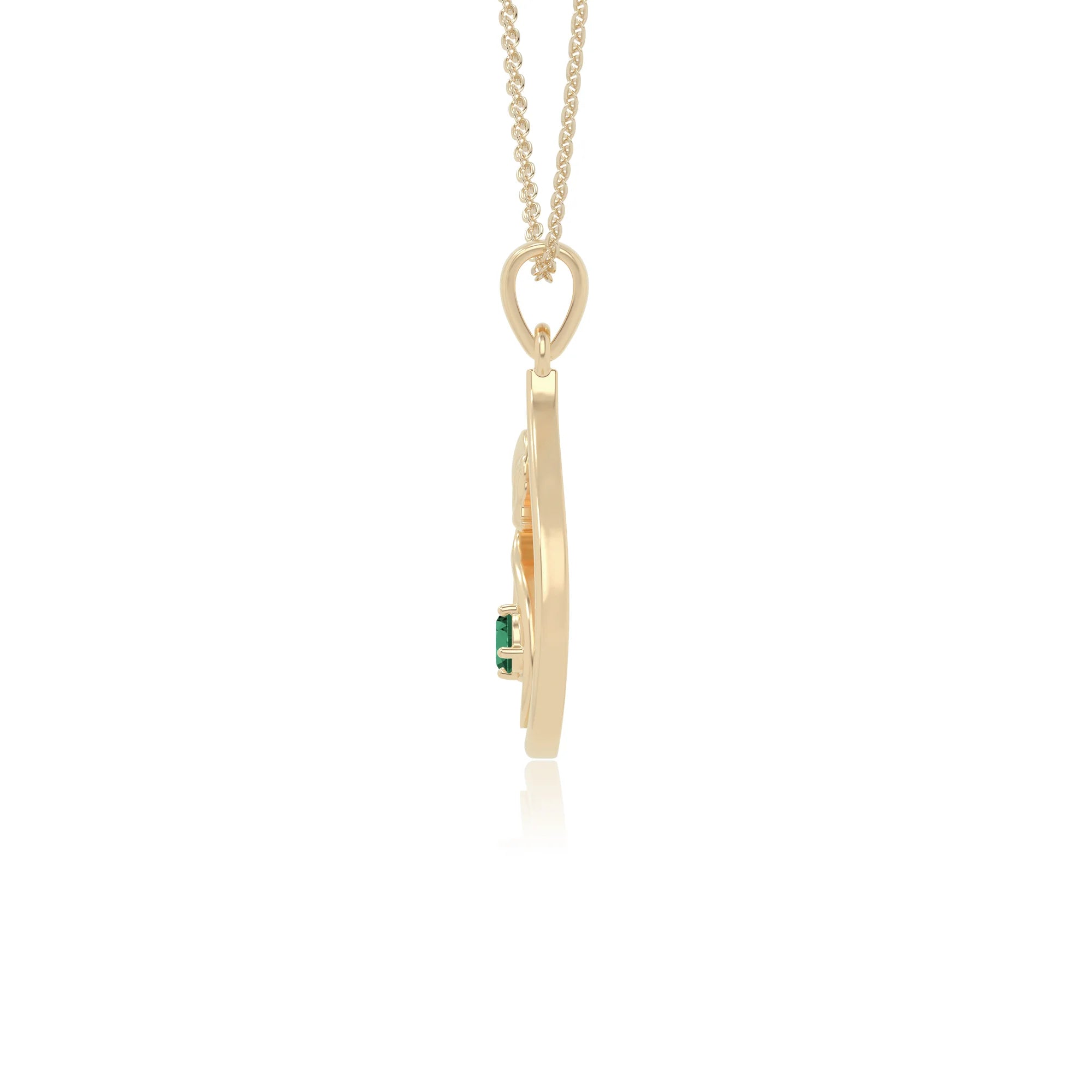natural emerald mom to be necklaces in yellow gold vermeil 