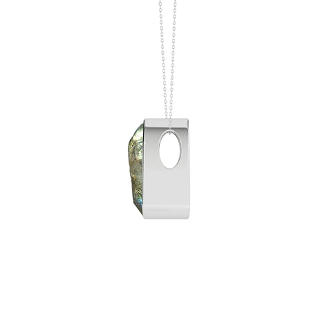 natural labradorite trillion shape pendant necklace