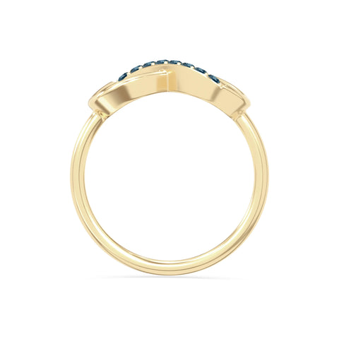 natural london blue topaz infinity promise rings in yellow gold vermeil