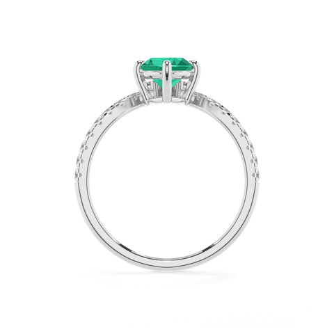 lab-grown emerald oval solitaire engagement ring