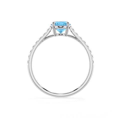 natural swiss blue topaz oval half eterity solitaire engagement ring