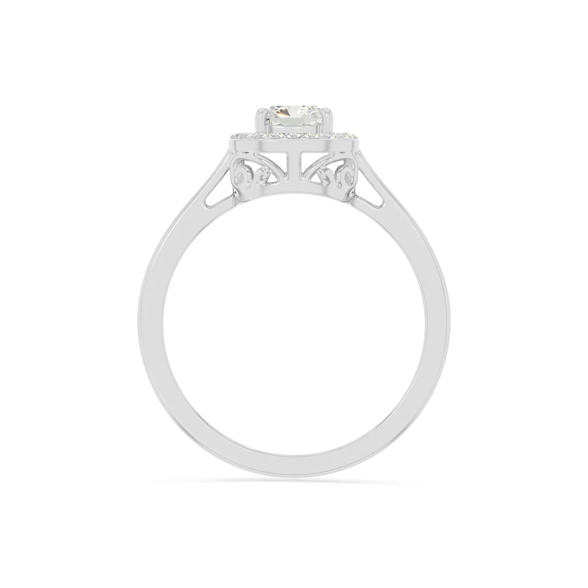natural moissanite solitaire halo engagement rings in sterling silver 